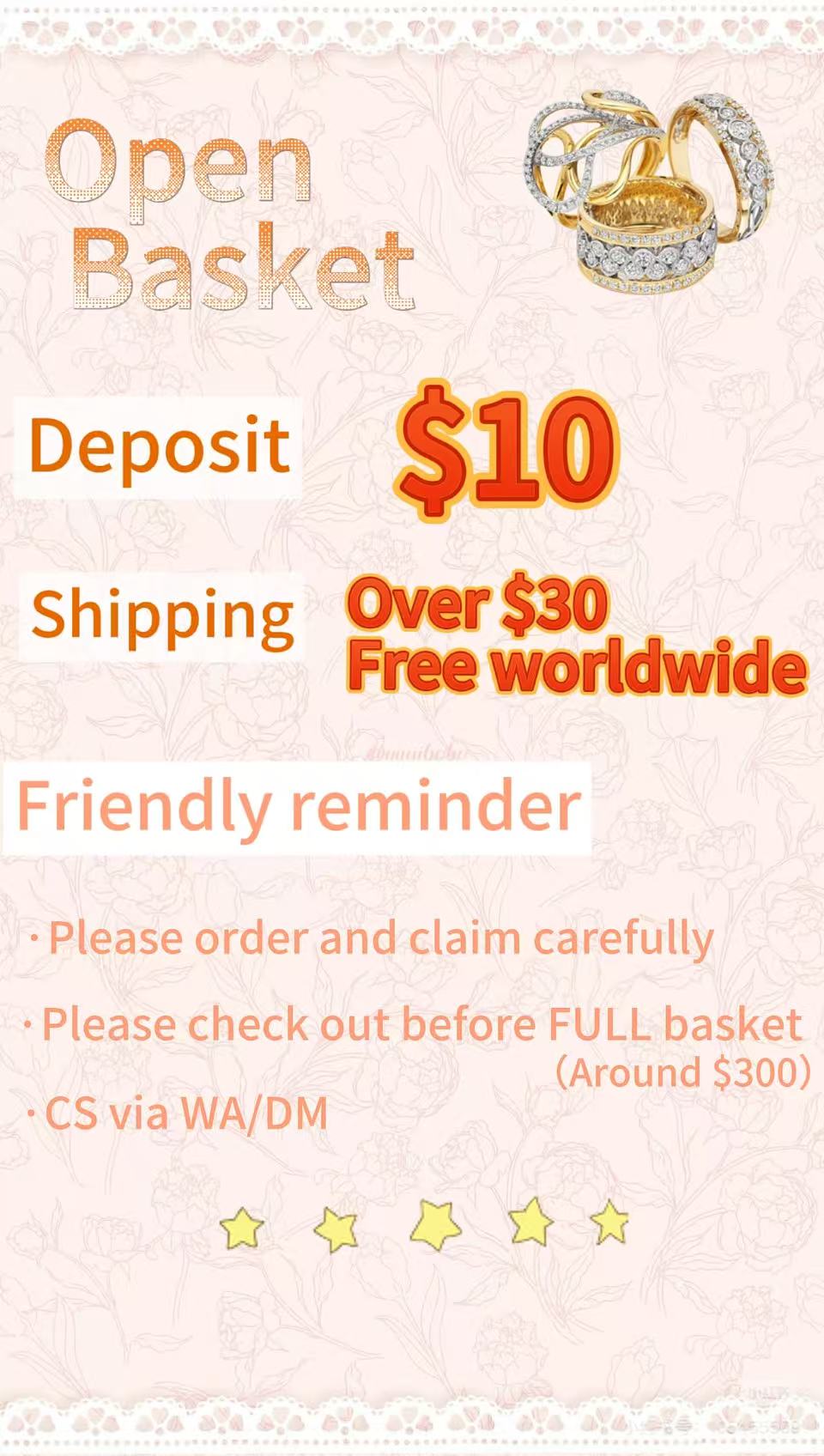 Deposite Link/ Open Basket(minimum size)